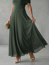 Women's Off-Shoulder Fitted Maxi Wedding Guest Dress — view 8