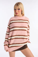 Women's Striped Sweater — Long Sleeve, Crew Neck | Yvezi — 9