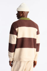 Men's Striped Knit Polo Sweater — Long Sleeve | Yvezi — 4