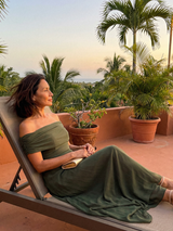 Women's Off-Shoulder Fitted Maxi Wedding Guest Dress — view 12