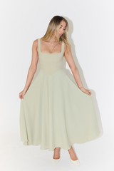 Anastasia | Square Neck Christmas Party Midi Dress — view 6