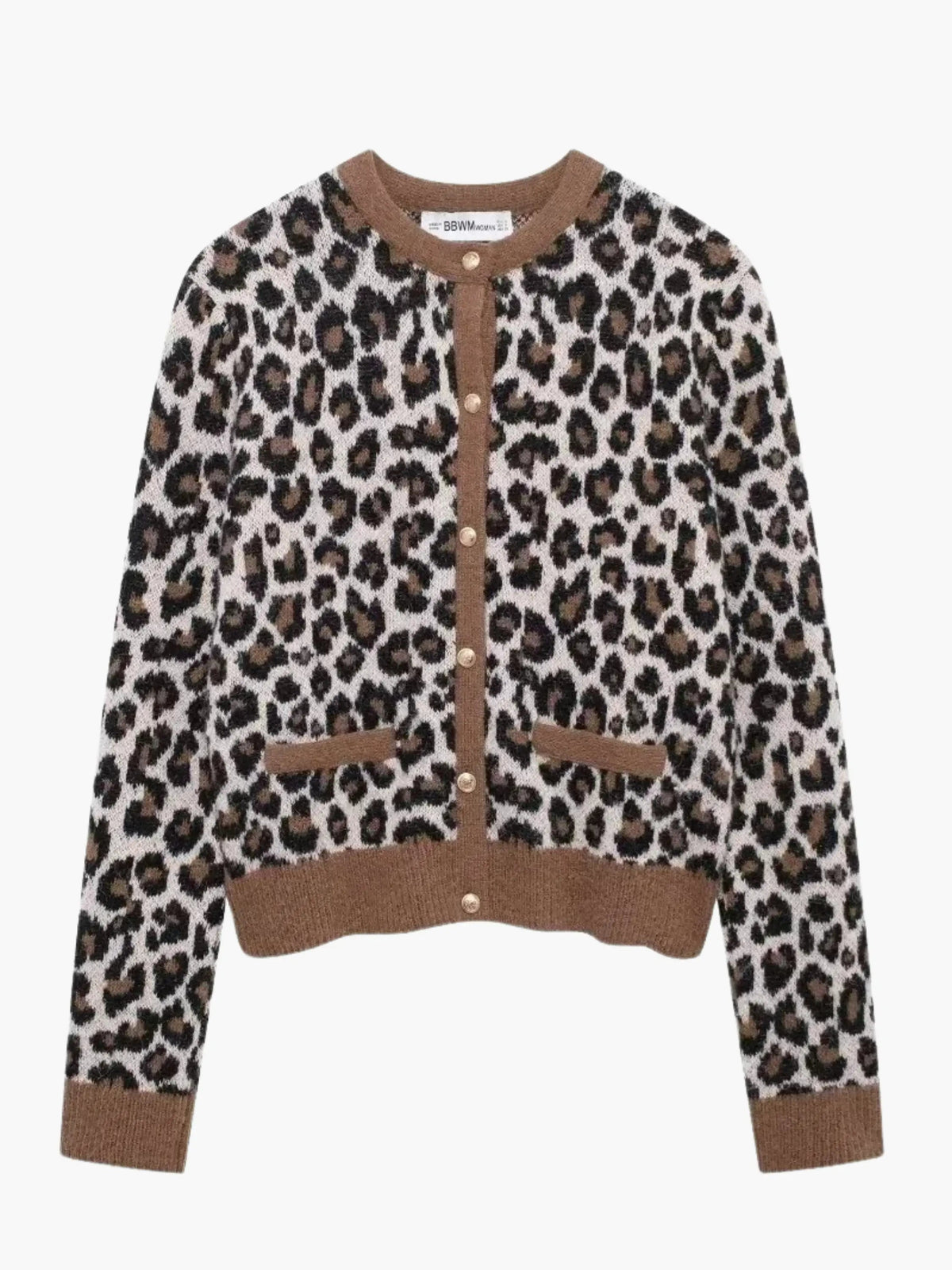 Women's Leopard Print Knit Cardigan | Button Front — view 1