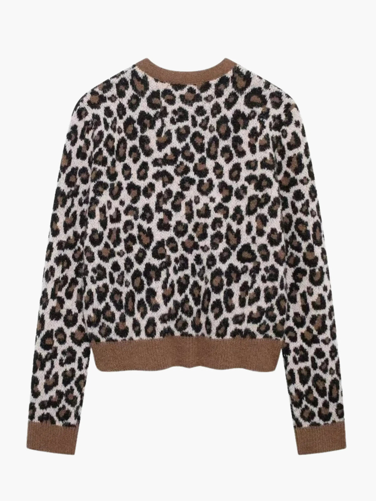 Women's Leopard Print Knit Cardigan | Button Front — view 2