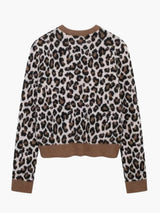 Women's Leopard Print Knit Cardigan | Button Front — view 2