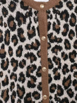 Women's Leopard Print Knit Cardigan | Button Front — view 4