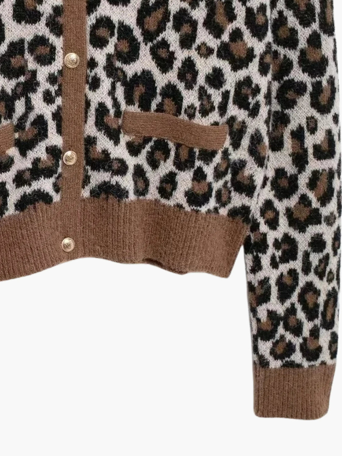 Women's Leopard Print Knit Cardigan | Button Front — view 3