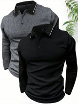 Men's Long Sleeve Polo Shirt in Multicolour, product image 1