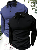 Men's Long Sleeve Polo Shirt in Multicolour, product image 1