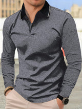 Men's Long Sleeve Polo Shirt in Multicolour, product image 3