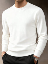 Men's Long Sleeve Crew Neck Jumper - White