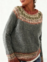 Women's Long Sleeve Crew Neck Jumper in Multicolour, product image 2