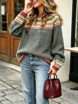 Women's Long Sleeve Crew Neck Jumper in Multicolour, product image 7
