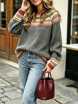 Women's Long Sleeve Crew Neck Jumper in Multicolour, product image 6