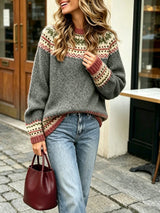 Women's Long Sleeve Crew Neck Jumper in Multicolour, product image 4