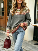 Women's Long Sleeve Crew Neck Jumper in Multicolour, product image 3
