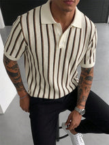 Men's Striped Short Sleeve Polo Shirt in Multicolour, product image 1