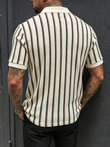 Men's Striped Short Sleeve Polo Shirt in Multicolour, product image 2
