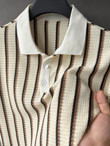 Men's Striped Short Sleeve Polo Shirt in Multicolour, product image 4