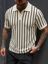Men's Striped Short Sleeve Polo Shirt in Multicolour, product image 5