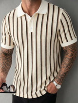 Men's Striped Short Sleeve Polo Shirt in Multicolour, product image 7