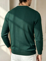 Men's Long Sleeve Crew Neck Jumper - Green