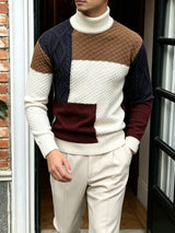 Men's Colourblock Long Sleeve High Neck Jumper in Multicolour, product image 2