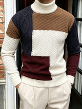 Men's Colourblock Long Sleeve High Neck Jumper in Multicolour, product image 1
