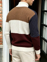 Men's Colourblock Long Sleeve High Neck Jumper in Multicolour, product image 3