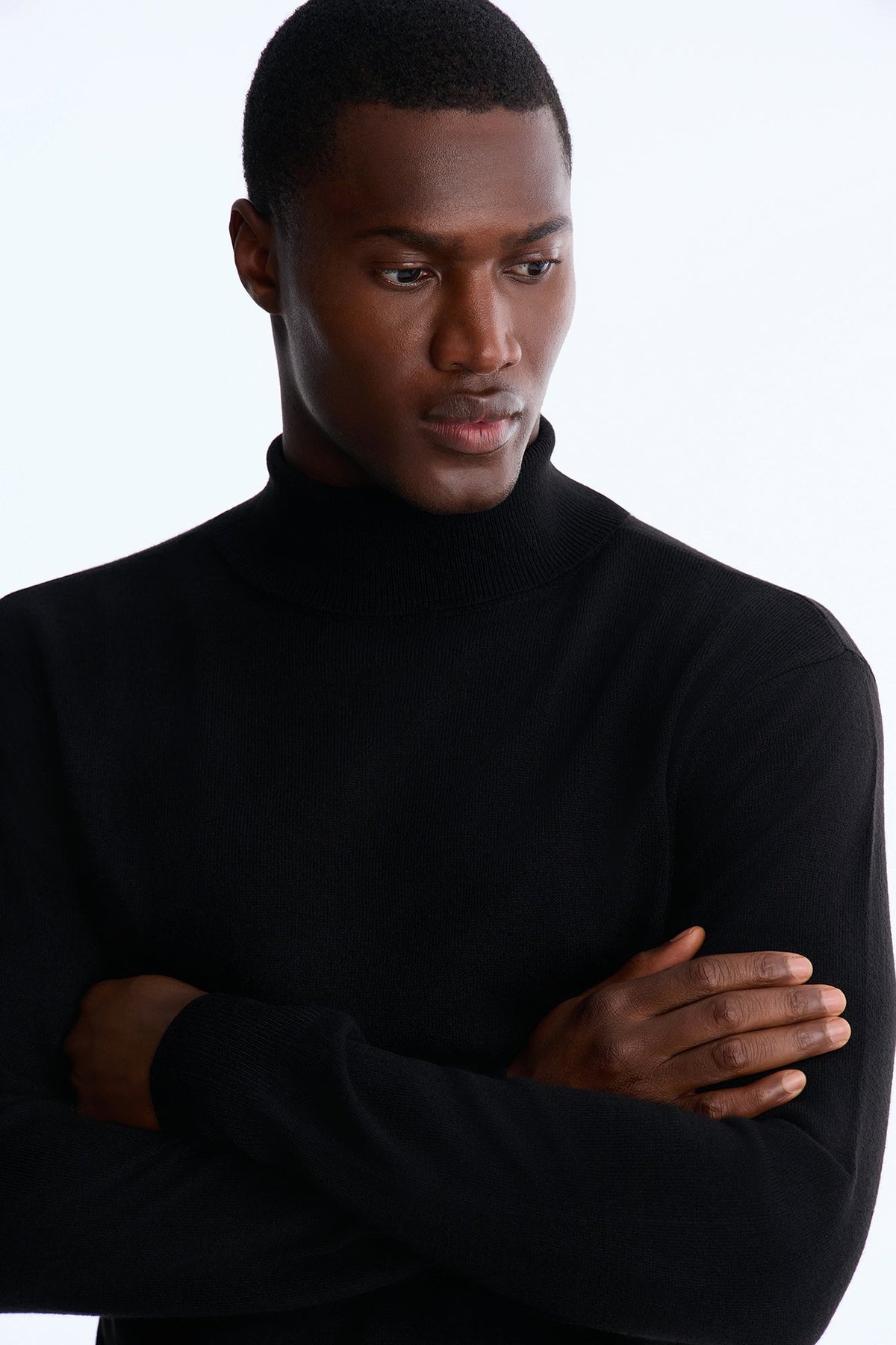 Men's Knit Turtleneck Sweater — Long Sleeve, Ribbed | Yvezi — 3