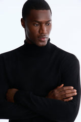 Men's Knit Turtleneck Sweater — Long Sleeve, Ribbed | Yvezi — 3