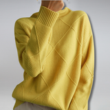 Marcheline | Women's Diamond Knit Turtleneck Jumper — view 4
