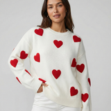 Hallie | Women's Relaxed Heart Motif Jumper — view 1