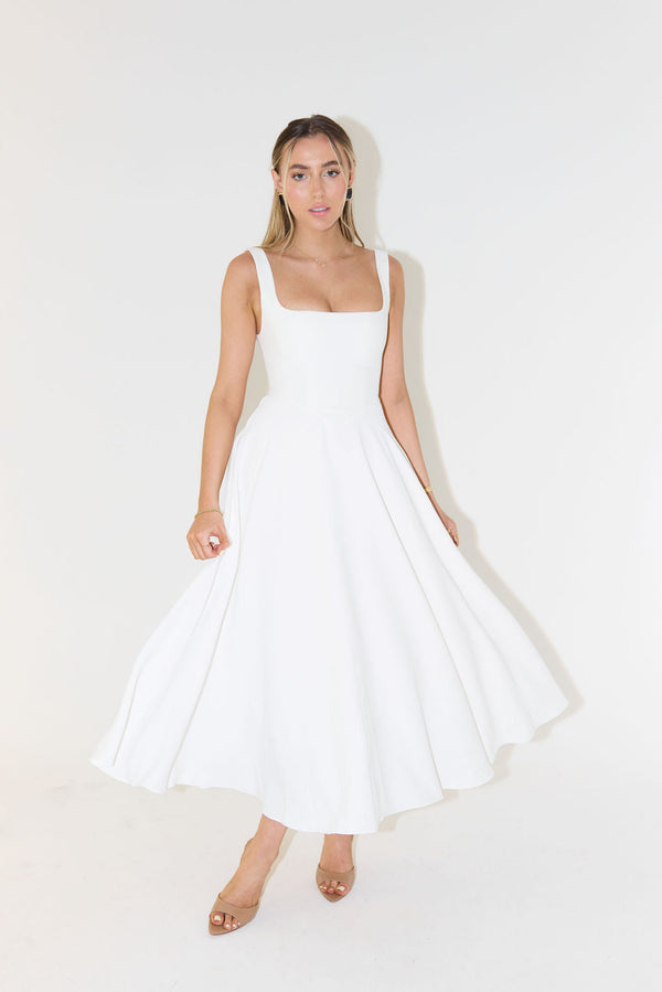 Anastasia | Square Neck Christmas Party Midi Dress — view 1