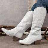 Seraphelle | Women's Embroidered Knee-High Cowboy Boots — view 16