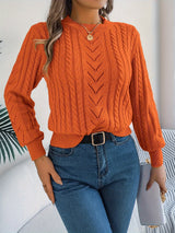 Lowri | Women's Textured Openwork Crew Neck Knit Jumper — view 21