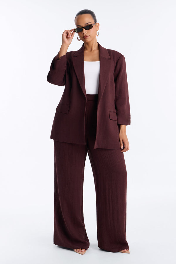 Women's Linen Matching Pants Set — Wide Leg | Yvezi — 1