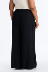 Women's Wide Leg Linen Viscose Pants — Pleated | Yvezi — 6