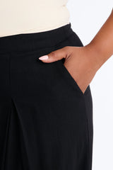 Women's Wide Leg Linen Viscose Pants — Pleated | Yvezi — 7