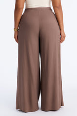 Women's Wide Leg Linen Viscose Pants — Pleated | Yvezi — 14