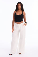 Women's Wide Leg Linen Pants | Yvezi — 16