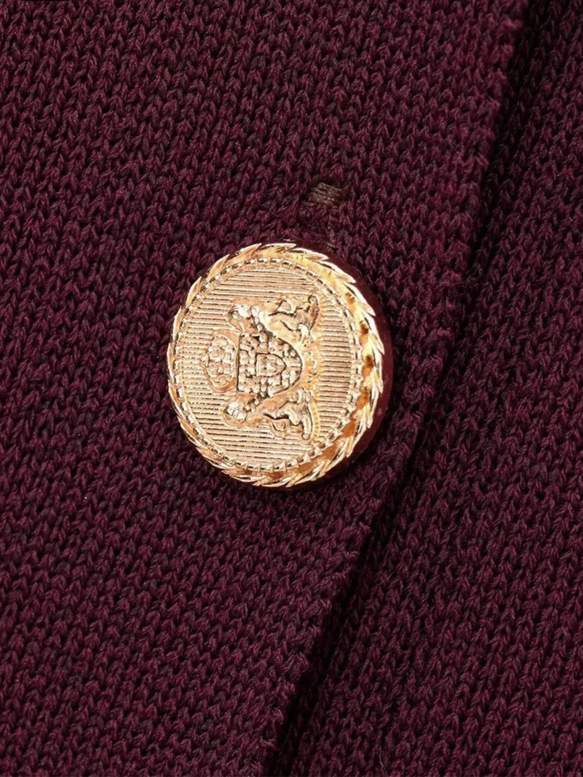 Women's Structured Knit Cardigan with Gold Buttons — view 3
