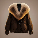 Sybil | Women's Oversized Puffer Jacket with Faux Fur Collar & Cinched Waist — view 8