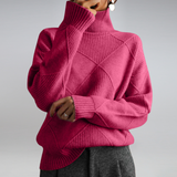 Marcheline | Women's Diamond Knit Turtleneck Jumper — view 10