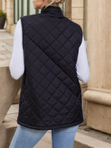 Lowri | Women's Longline Quilted Zip-Up Gilet — view 2