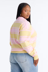 Women's Striped Cotton Knit Polo Sweater | Yvezi — 29