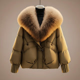 Sybil | Women's Oversized Puffer Jacket with Faux Fur Collar & Cinched Waist — view 9