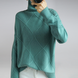 Marcheline | Women's Diamond Knit Turtleneck Jumper — view 3