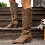 Seraphelle | Women's Embroidered Knee-High Cowboy Boots — view 3