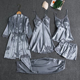 Celestine | 5-Piece Satin Lace Nightwear Set — view 4