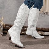 Seraphelle | Women's Embroidered Knee-High Cowboy Boots — view 9